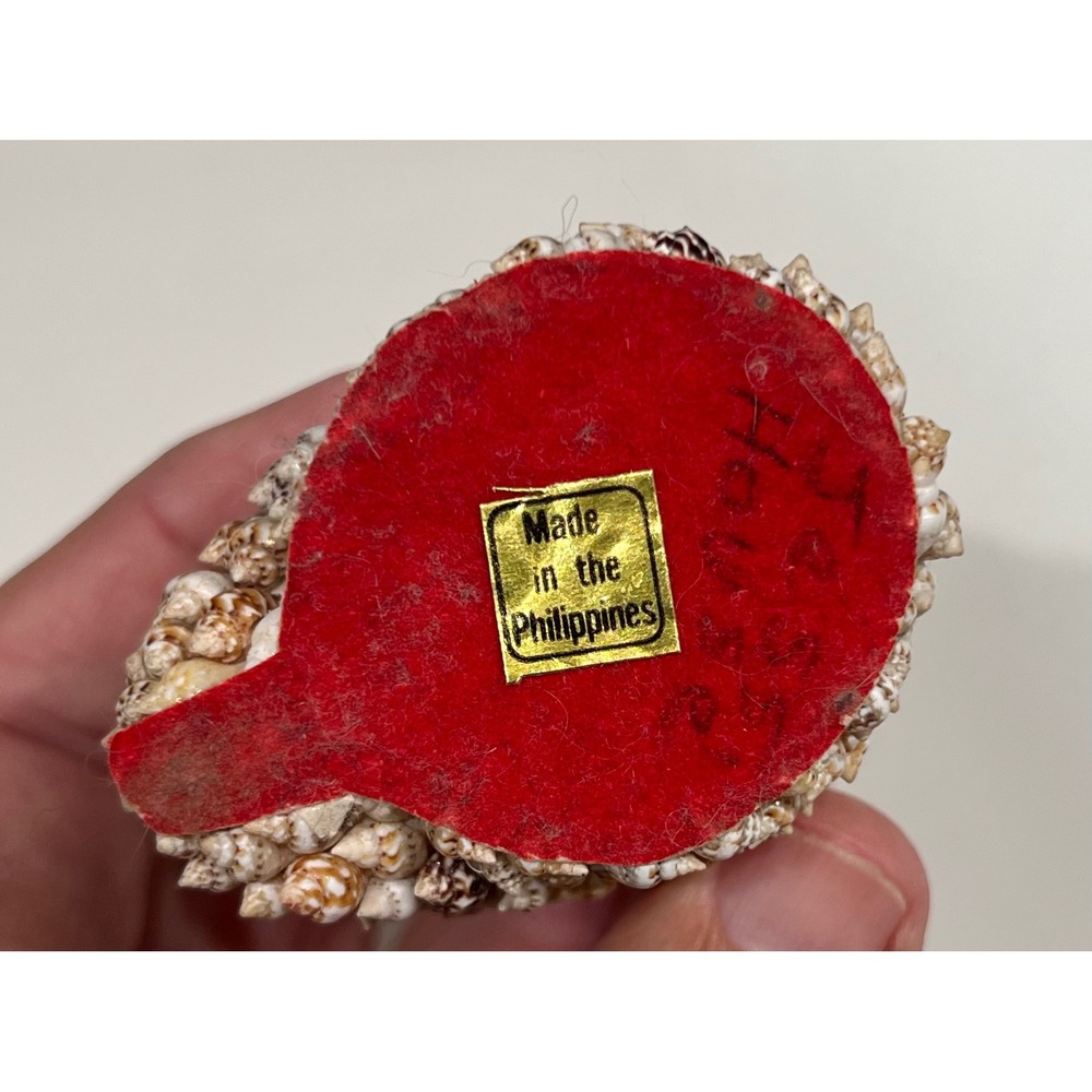 Vintage Seashell Owl Figurine Handcrafted Shell Art Made in Philippines 3.25in - Picture 6 of 9